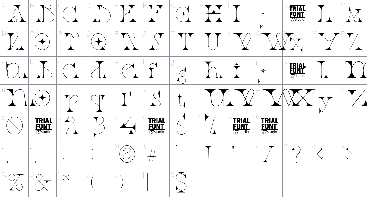 Resources Quarterly font Character Map