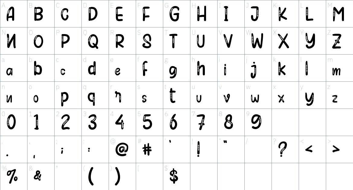 Monkey Pirates font Character Map