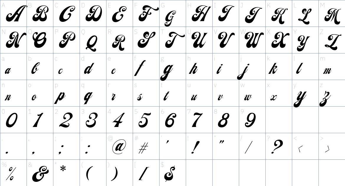 Fragtude Font font Character Map