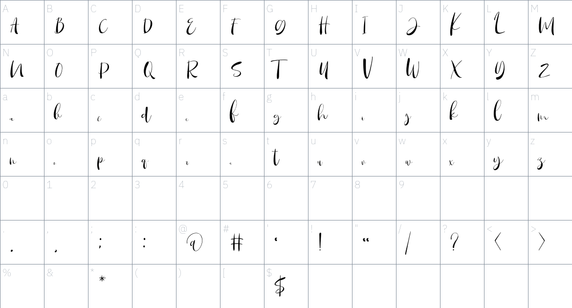 Maritosca Font font Character Map