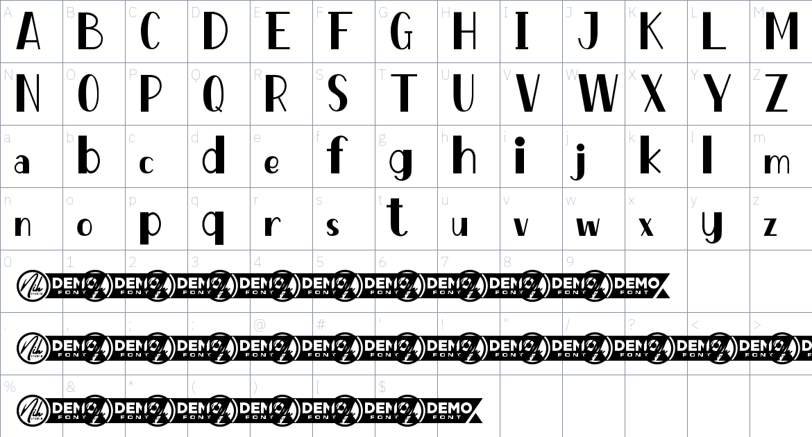 Fairystar font Character Map