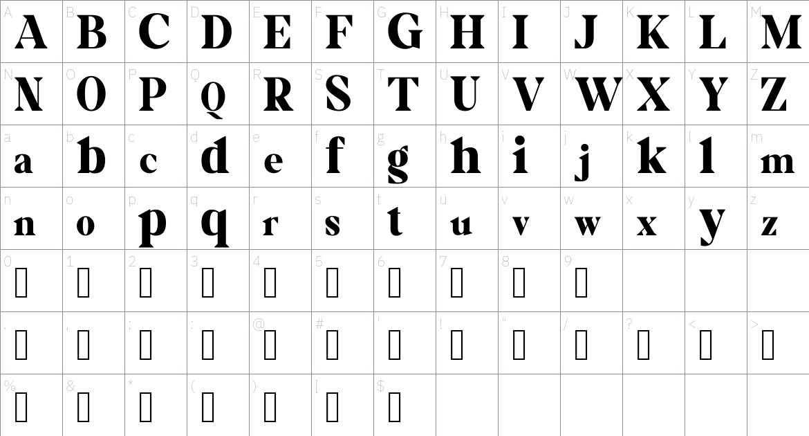 Crystasea Font font Character Map