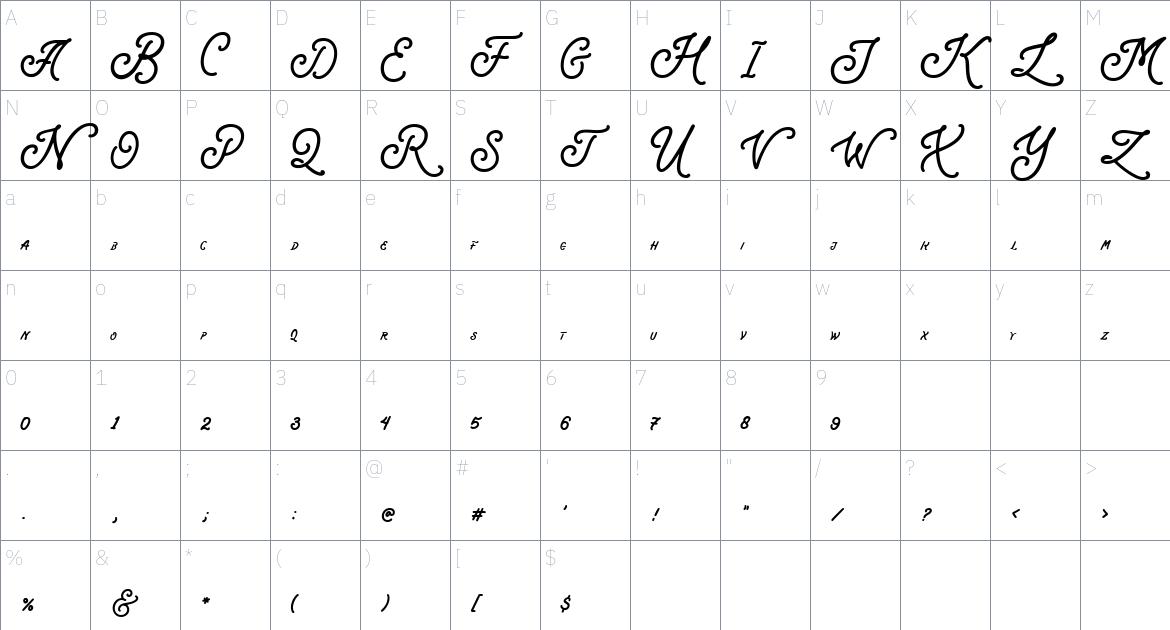 Mountain Warrior Font font Character Map