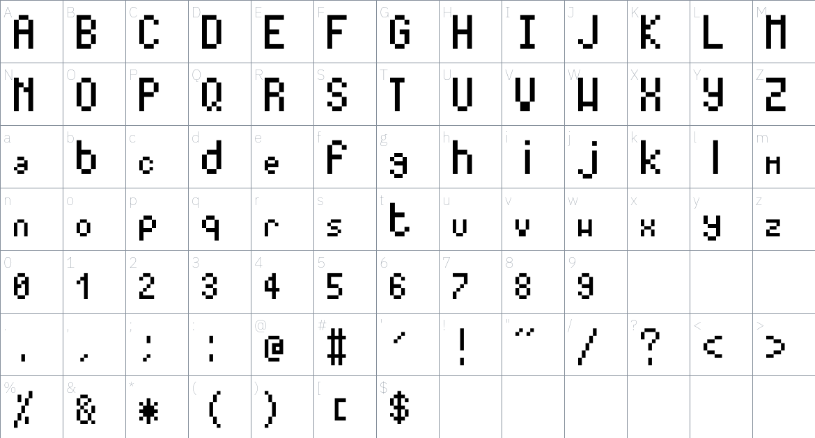 Jgs Font font Character Map