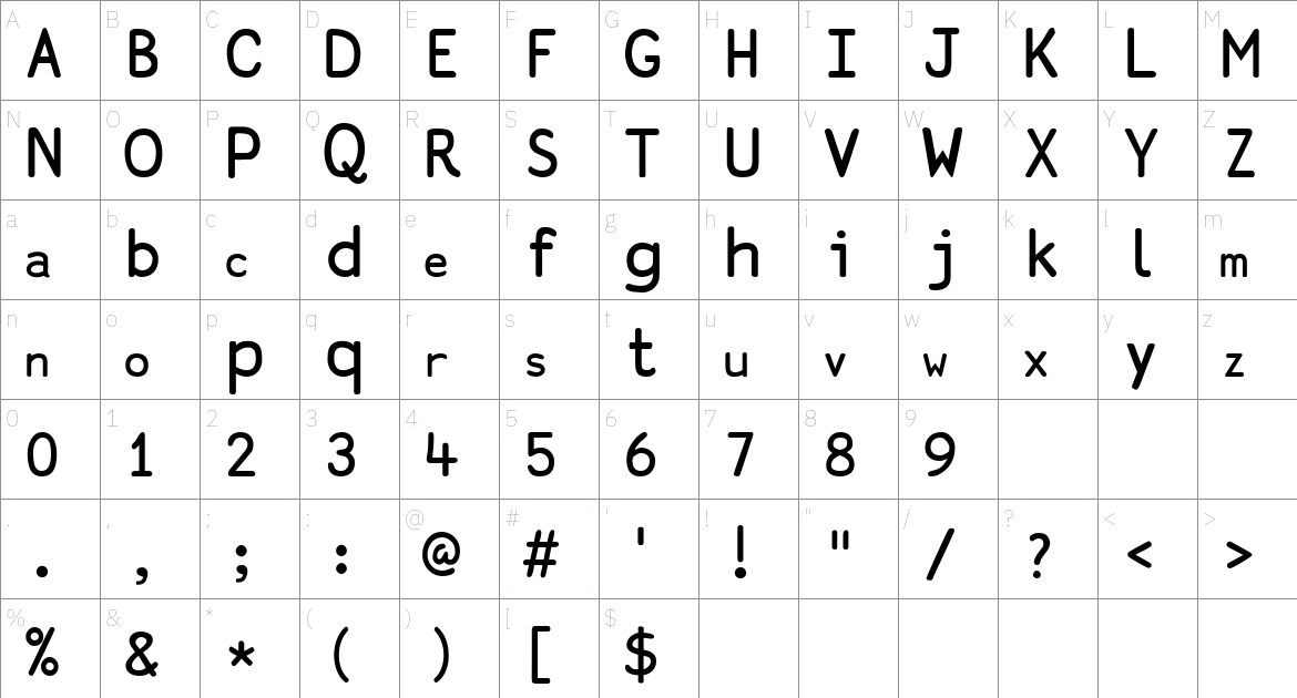 APL386 Unicode Font font Character Map