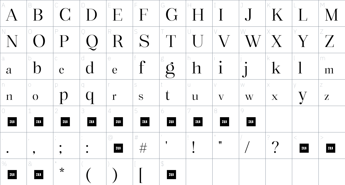 Makaw Font font Character Map