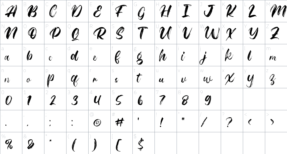 Riqage Font font Character Map