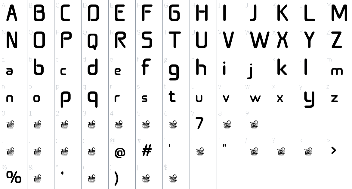 Linkero Trial font Character Map