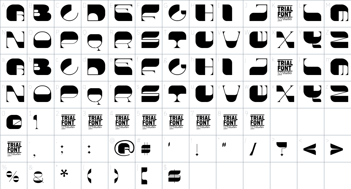 Beannie Owners font Character Map