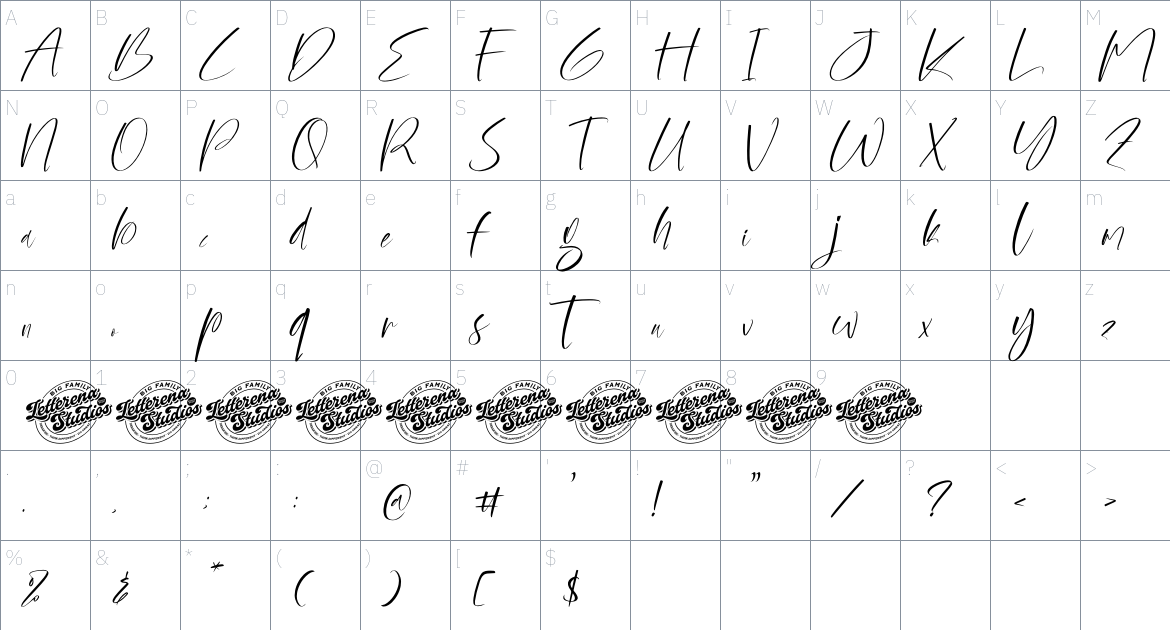 Ketalyst Midnight font Character Map