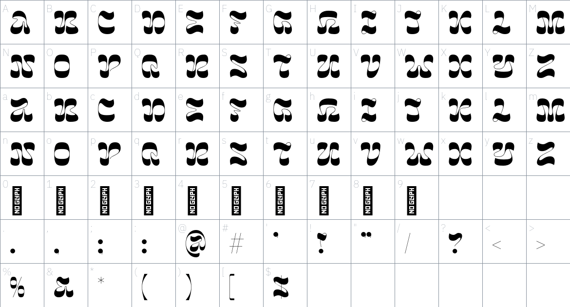 Bome Font font Character Map