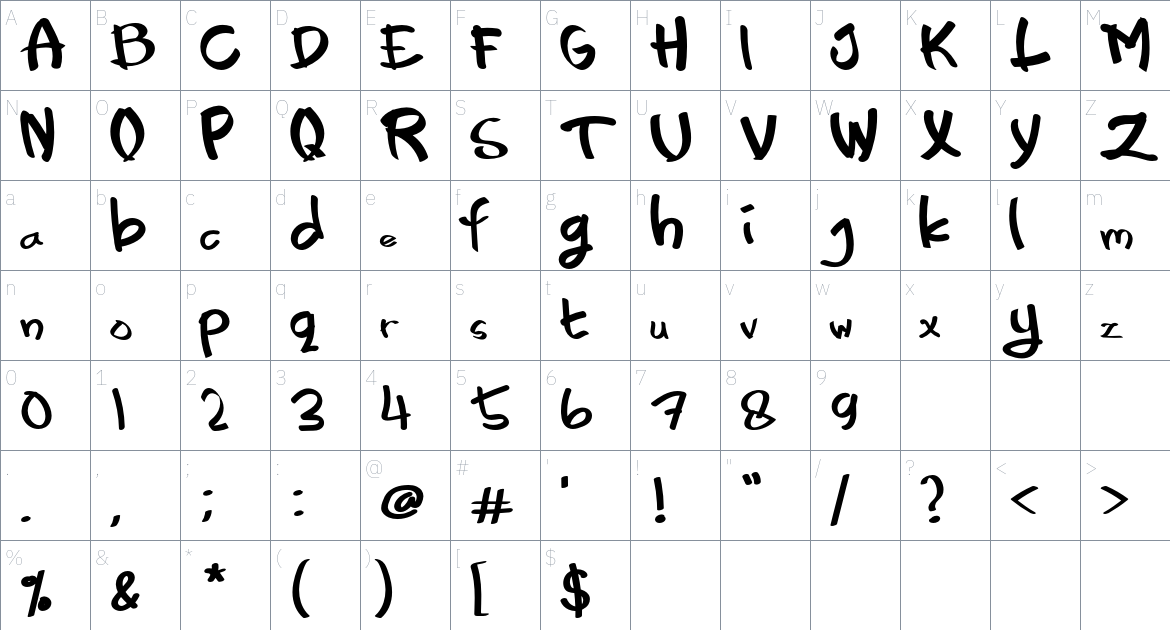 Monkey Font font Character Map