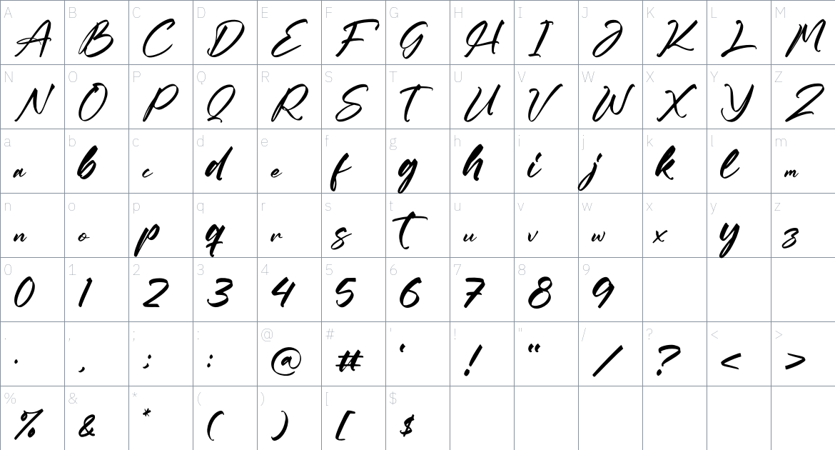 Maison Victorya font Character Map