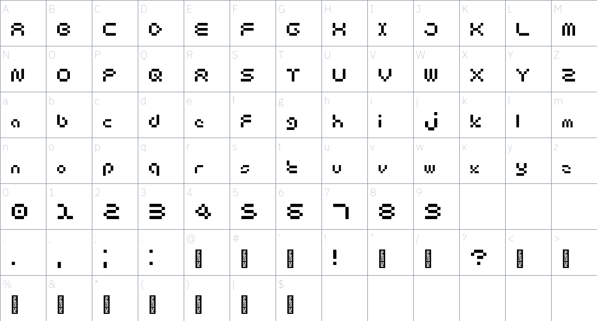 Amari Font 15/100 font Character Map