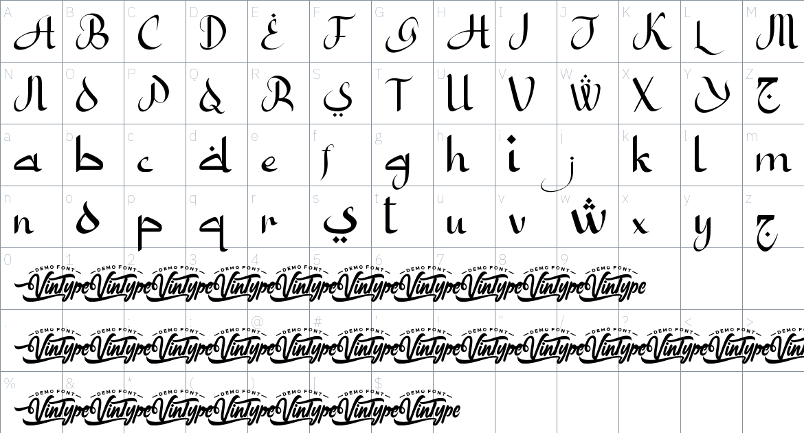 Adzan Subuh font Character Map