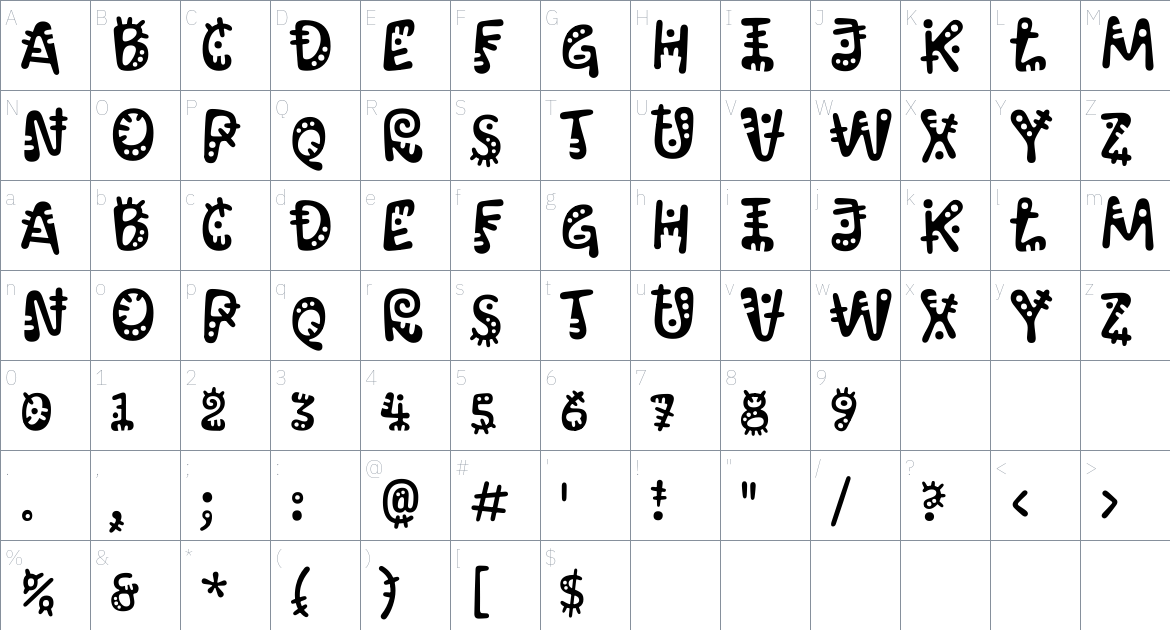 Kablammo Font font Character Map