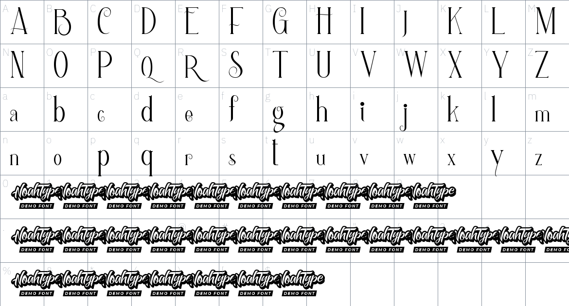 Queen California font Character Map