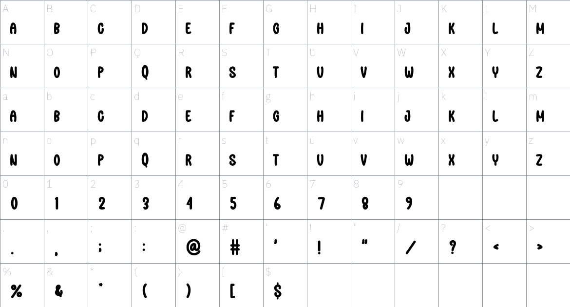 School Teachers font Character Map