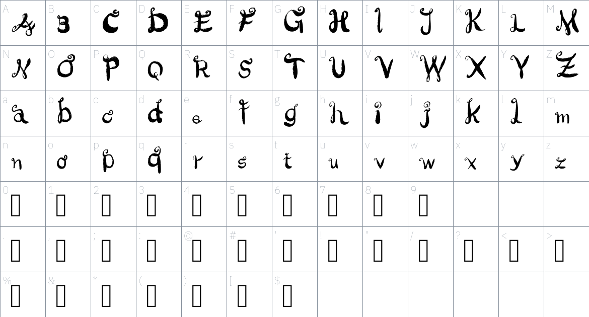 Acrepis Font font Character Map