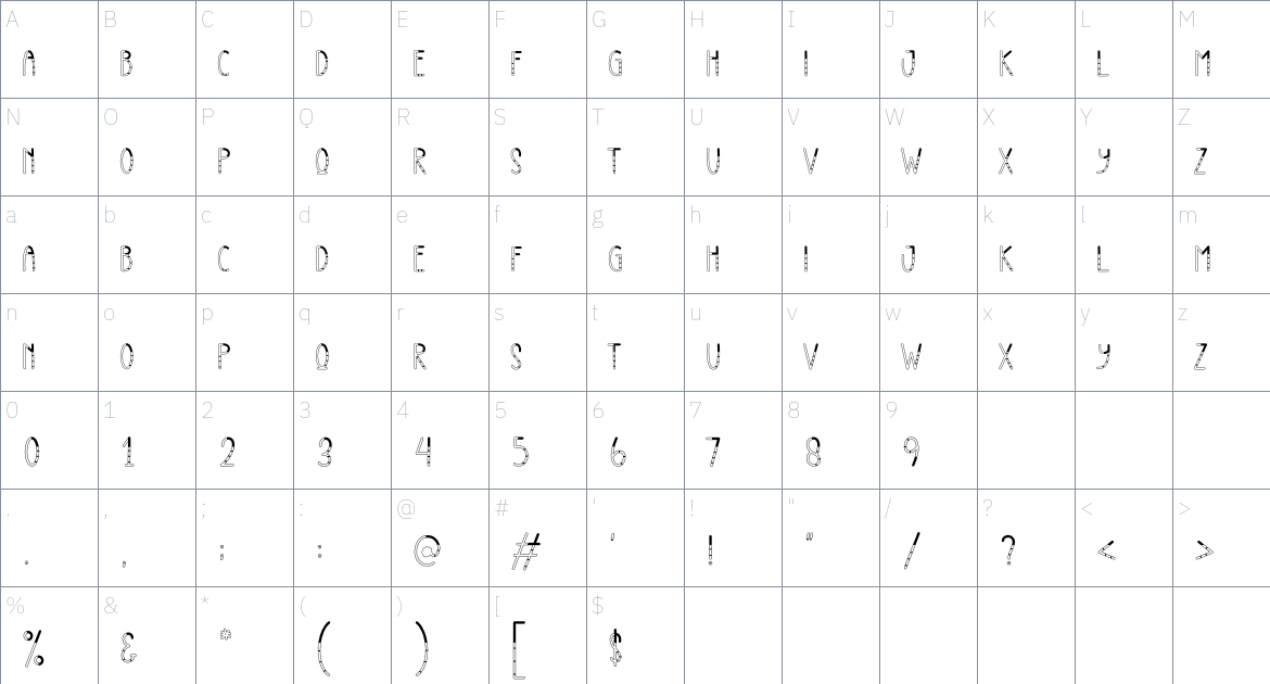 Milktea Sunday font Character Map