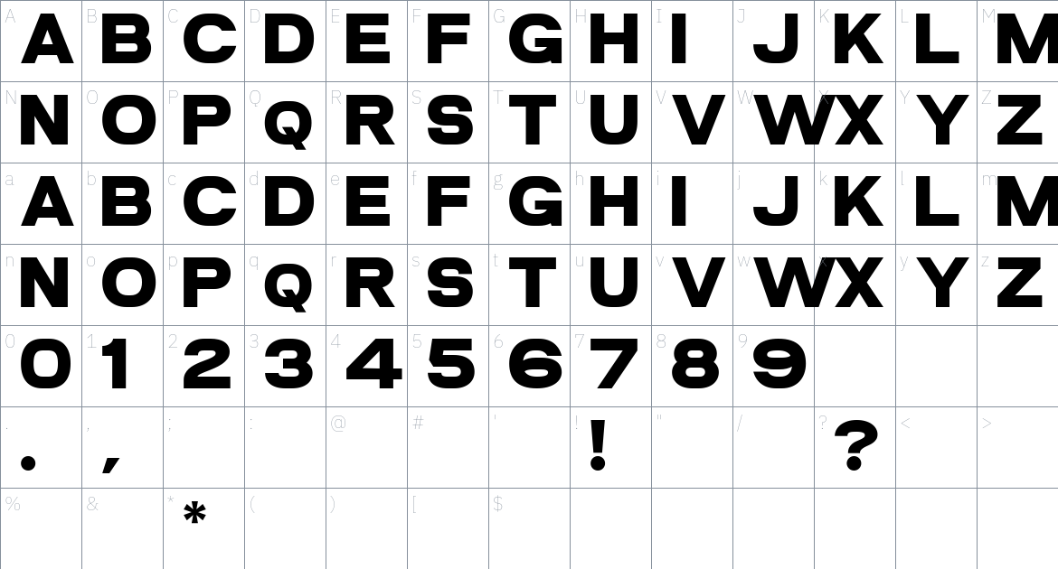 Molend Font font Character Map