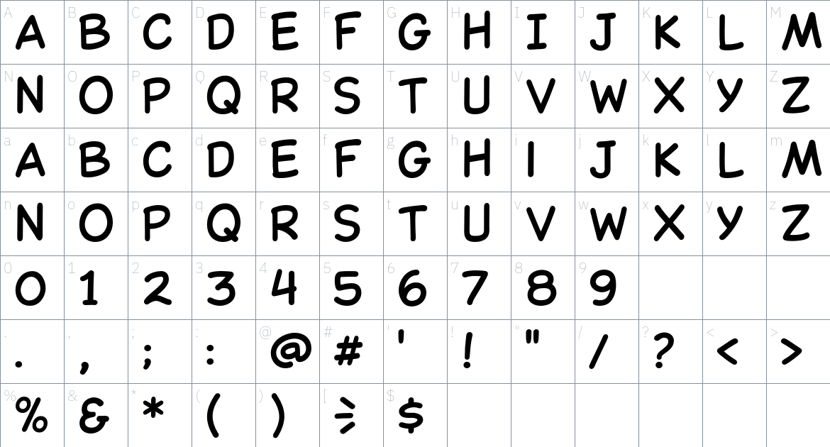 Beyne Font font Character Map