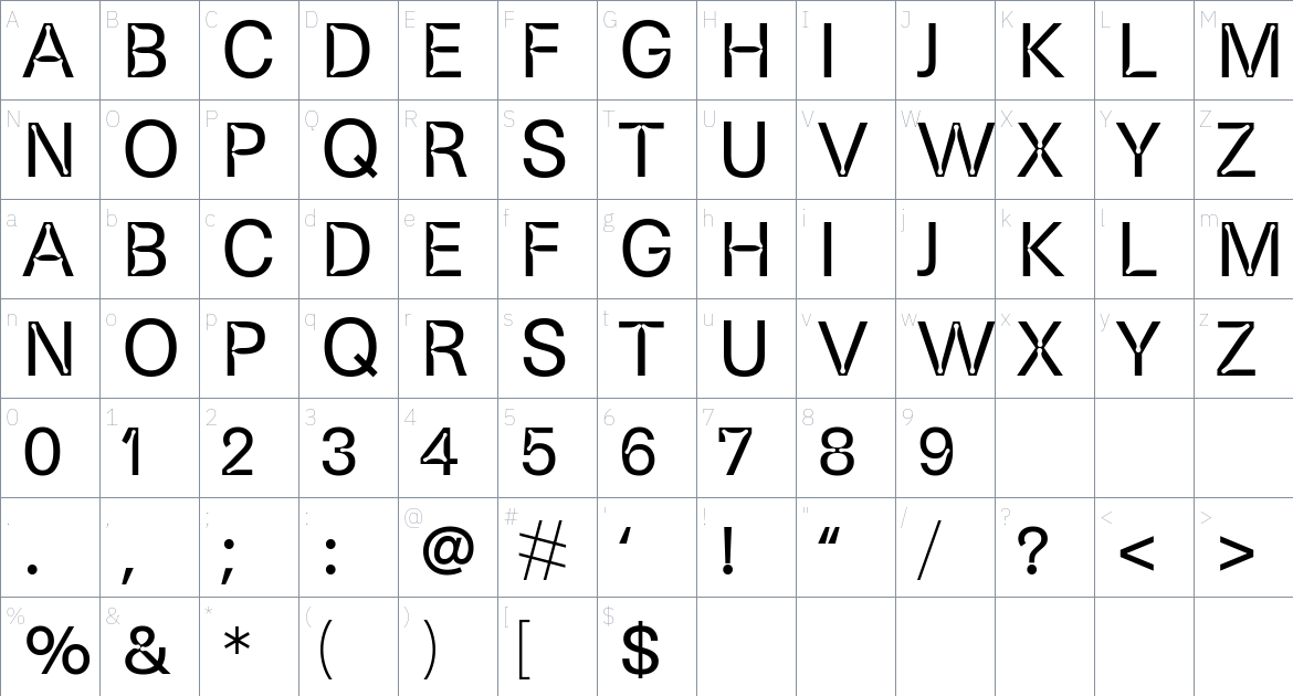 S10 Beehome Font font Character Map