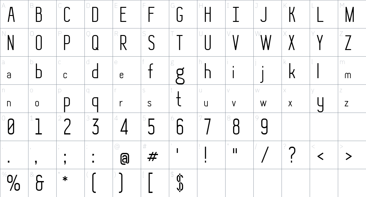 AC Boucle Font font Character Map