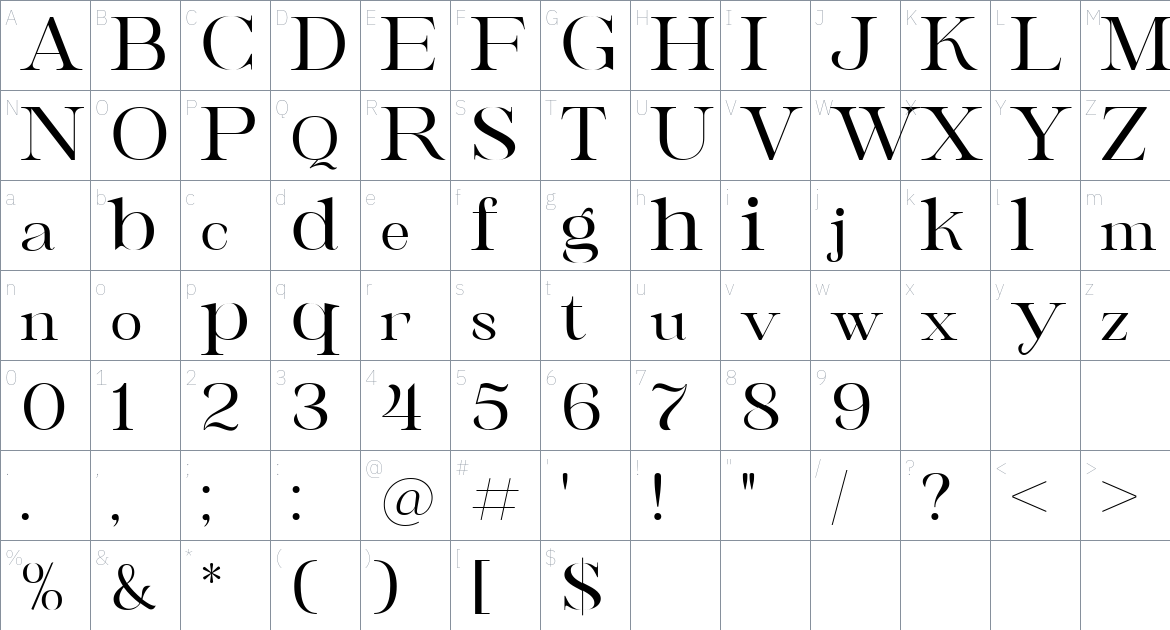 Awaken Font font Character Map