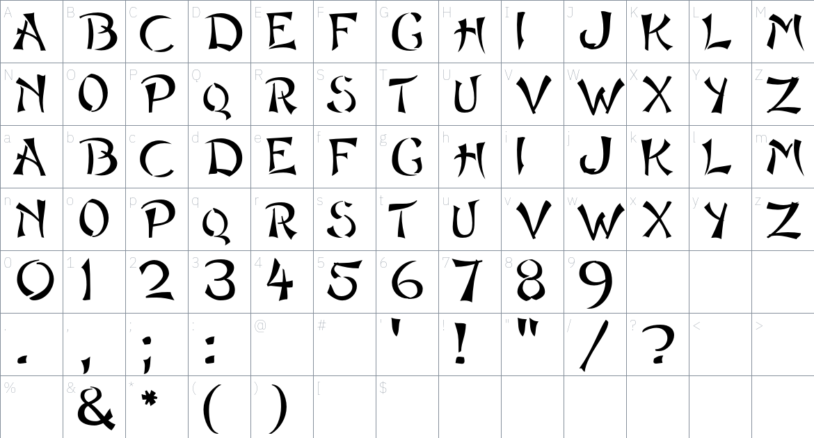 Masao Font font Character Map