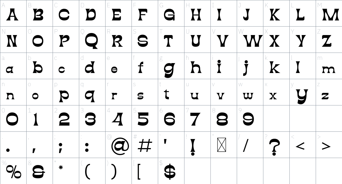 Diazy Font font Character Map