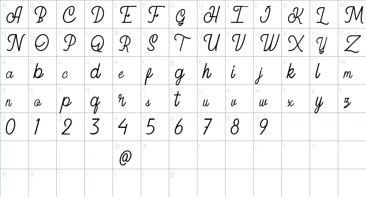 Arkland Font font Character Map