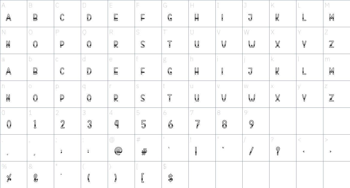 Batik Dress font Character Map