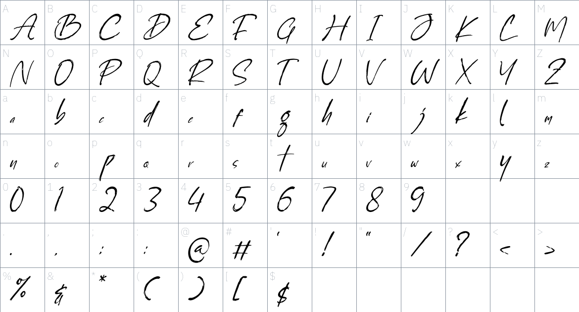 Blockbustter font Character Map