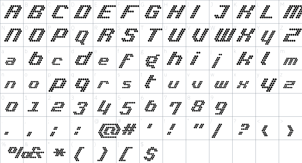 Tachyo Font font Character Map