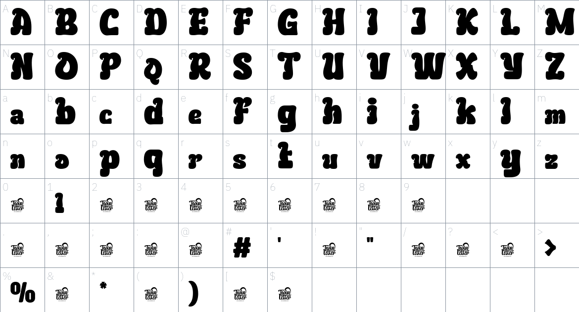 Bekuri font Character Map