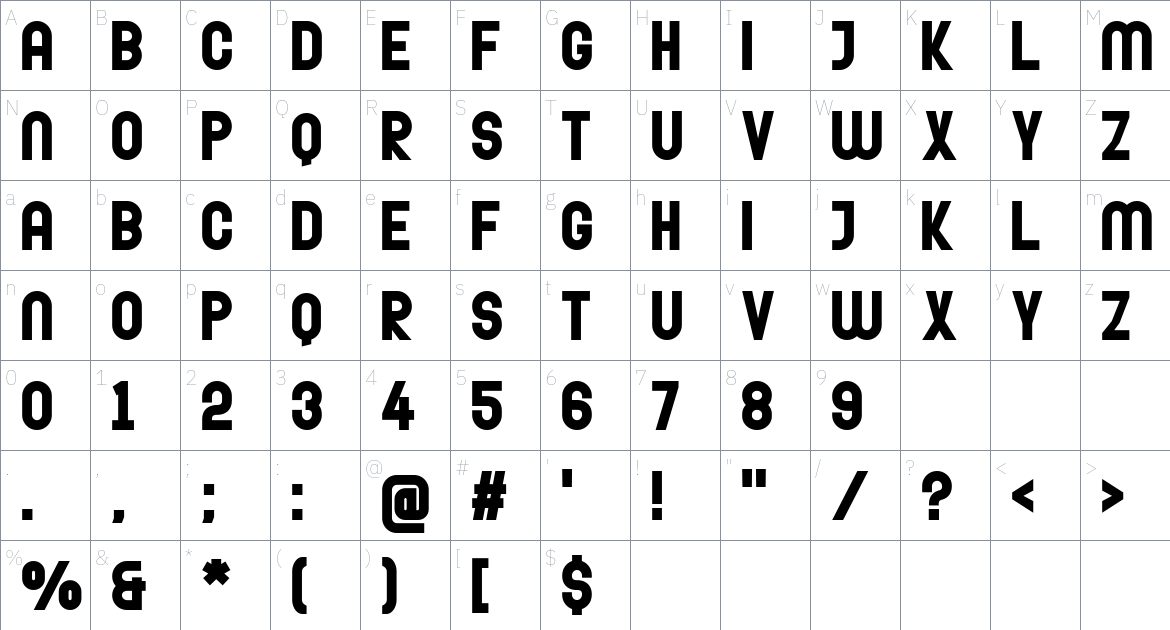 Dexoljack Font font Character Map