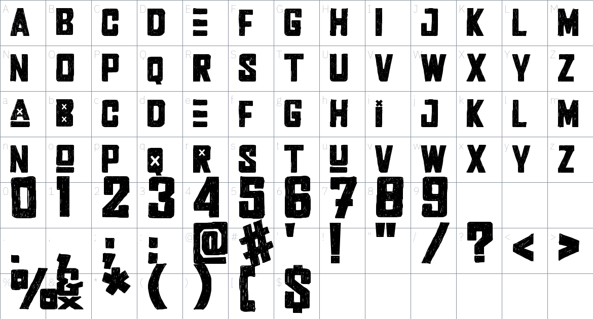 Rocker Squad font Character Map