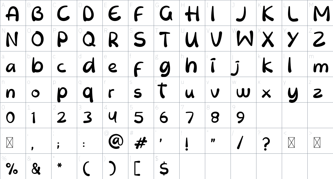 Mighty Kingdom Font font Character Map