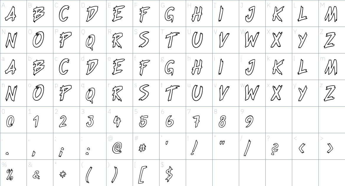 JDK Bushidoo Font font Character Map