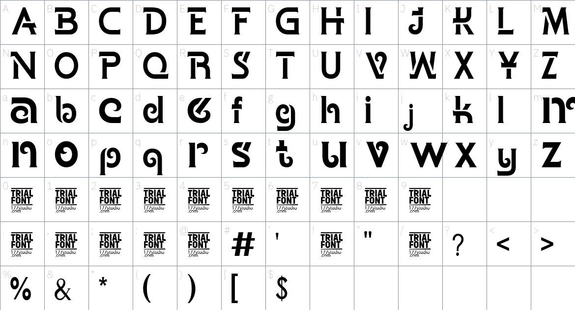 Accessible Character font Character Map