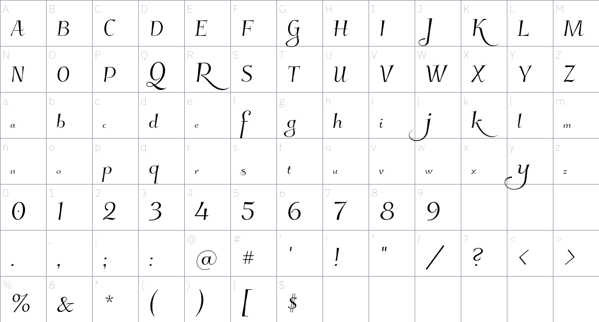 Kleymissky Font font Character Map