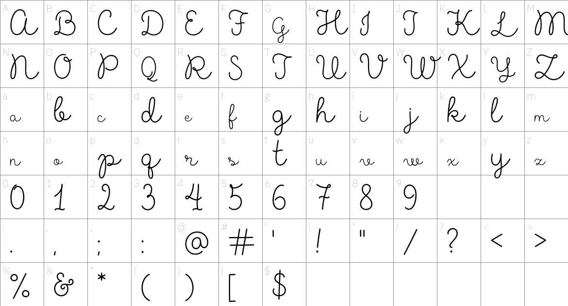 Made Likes Font Duo font Character Map