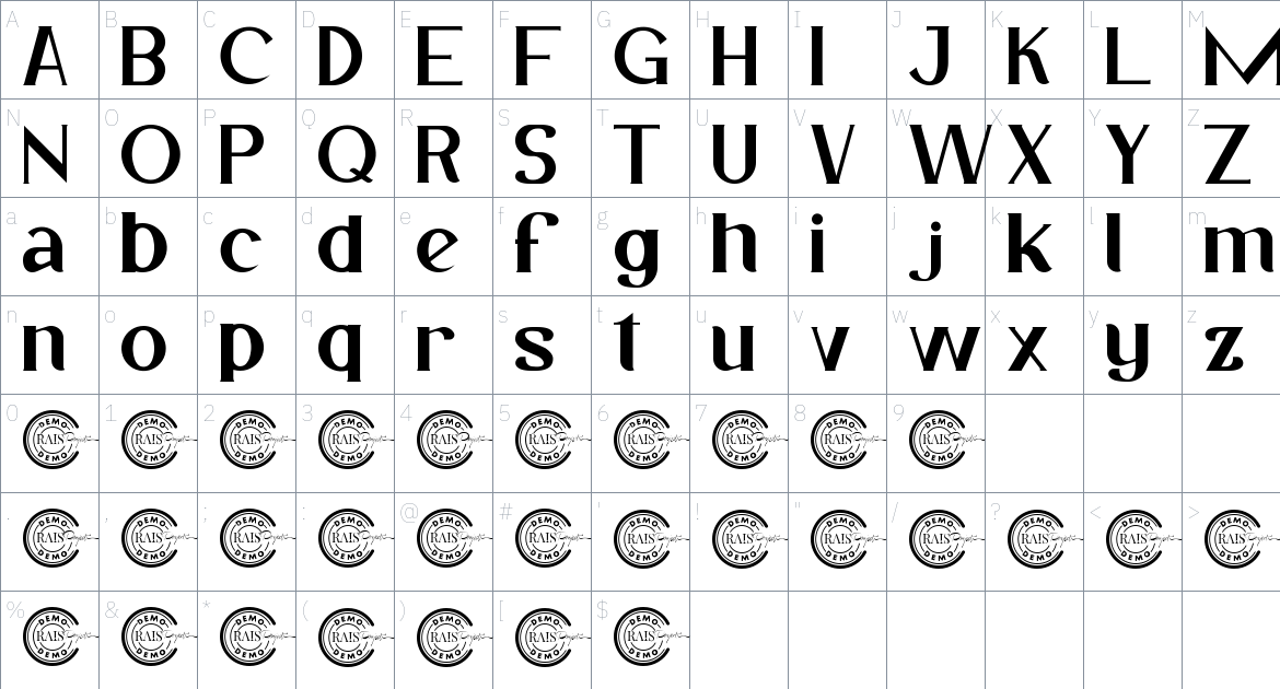 Next Person font Character Map