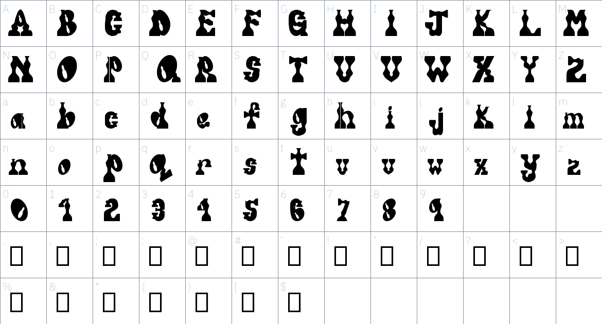 Checkmate Font font Character Map