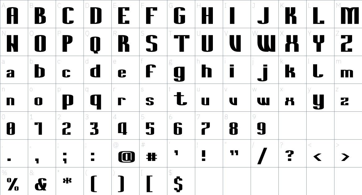 Morana Font font Character Map