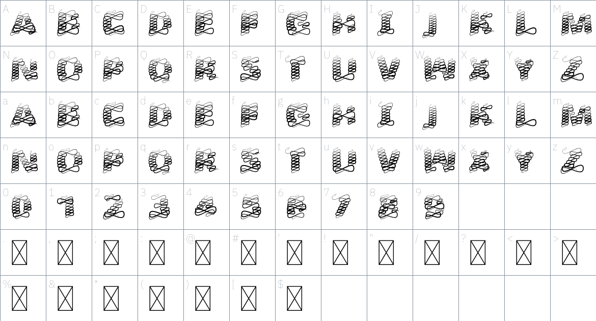 Mperdema Font font Character Map