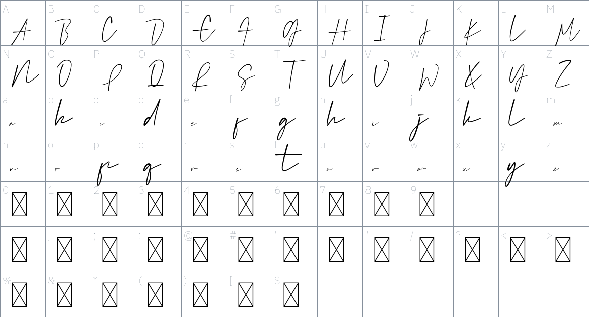 Ami Hollan Font font Character Map