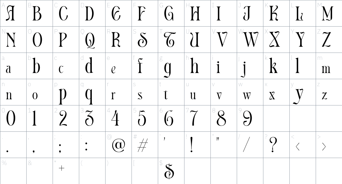 Appears Font font Character Map