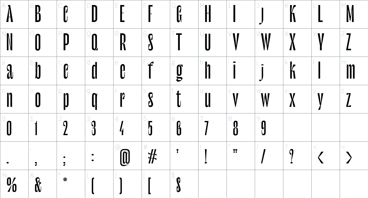 Le Murmure Font font Character Map